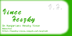 vince heszky business card